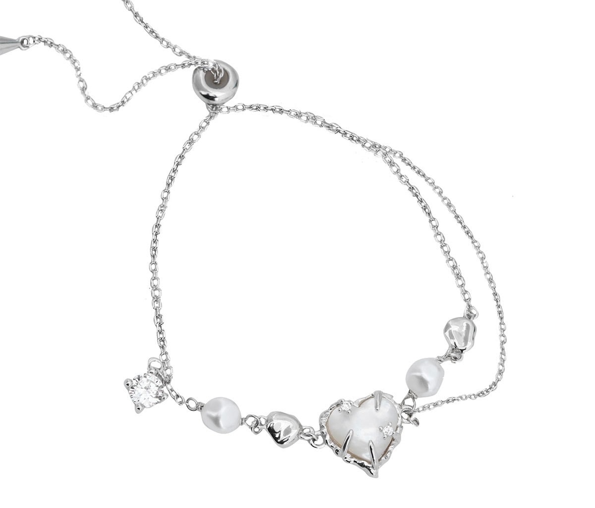 Vallière Amour Sterling Silver Heart Bracelet